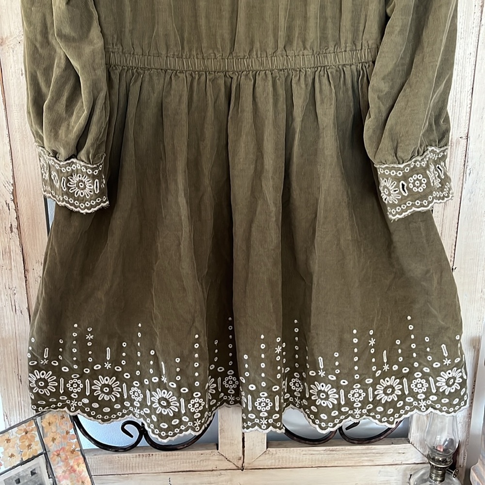 Madewell Embroidered Corduroy Square-Neck Mini Dress - Picture 5 of 10